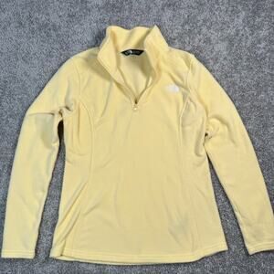 North Face Sweater Womens Medium Yellow Zip Pullover Sweatshirt Fleece